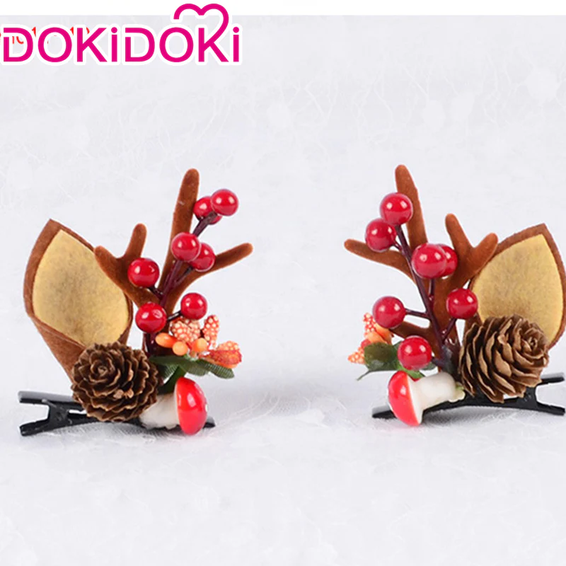 DokiDoki Cosplay Deer Ear Headwear Cute Headband Christmas Antlers Clip Flower Hairpin - Image 14