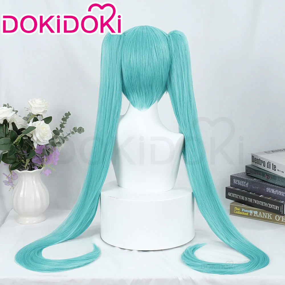 【Ready For Ship】DokiDoki Cosplay Long Straight Blue/Green Wig/ Tattoo - Image 4