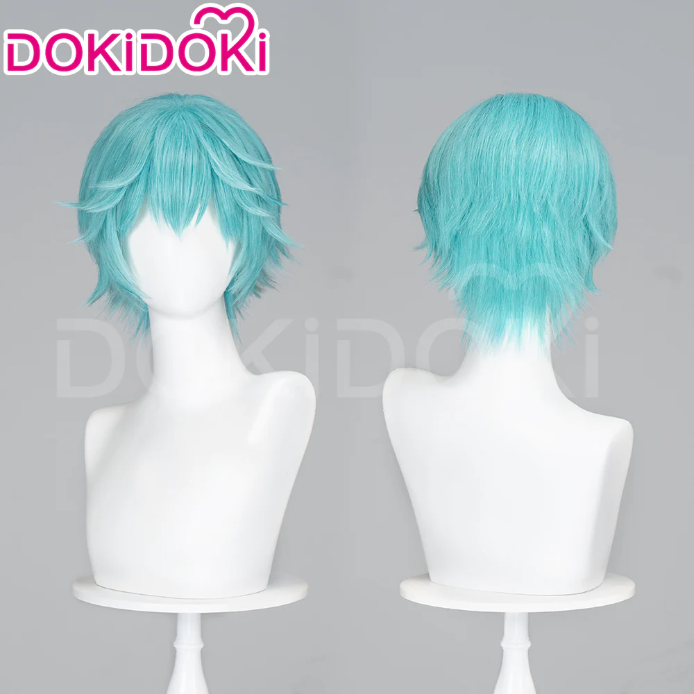 DokiDoki Cosplay Short Straight Green Gender Bending Wig Male