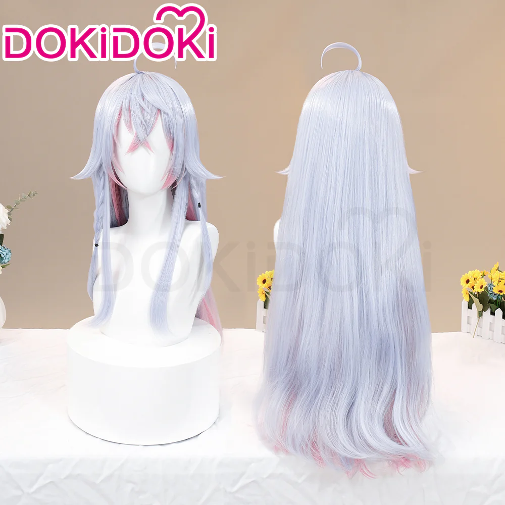 【Ready For Ship】DokiDoki Cosplay Vtuber Kagura Nana Wig Long Curly Blue Pink Hair
