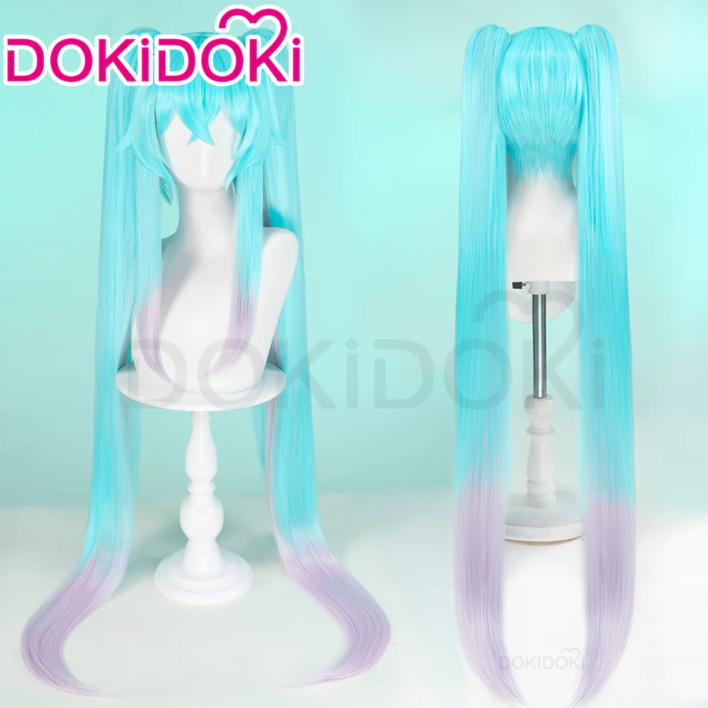 【Ready For Ship】DokiDoki Cosplay Wig 2024 Racing Suits Style Long Straight Blue Purple Hair
