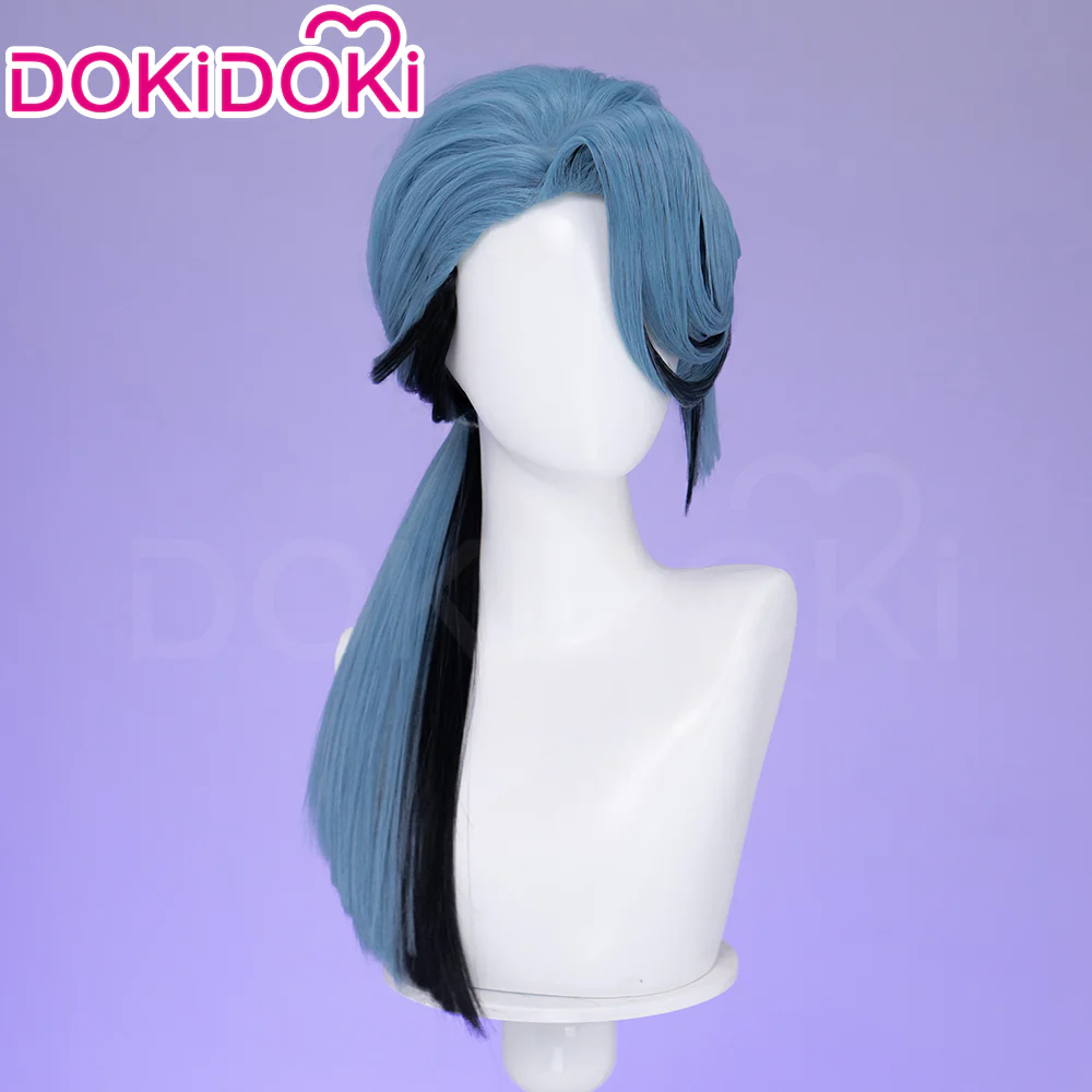 DokiDoki Cosplay Wig Long Blue Black Hair - Image 2