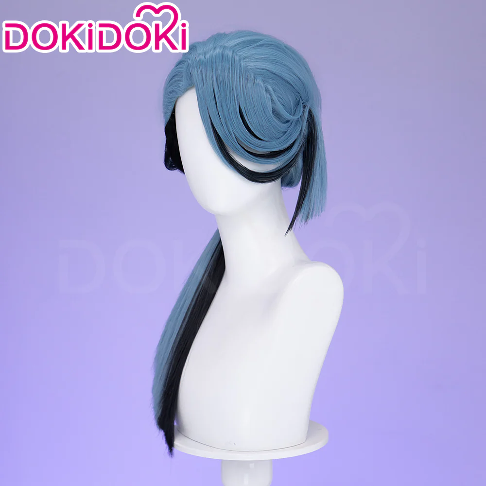 DokiDoki Cosplay Wig Long Blue Black Hair - Image 3