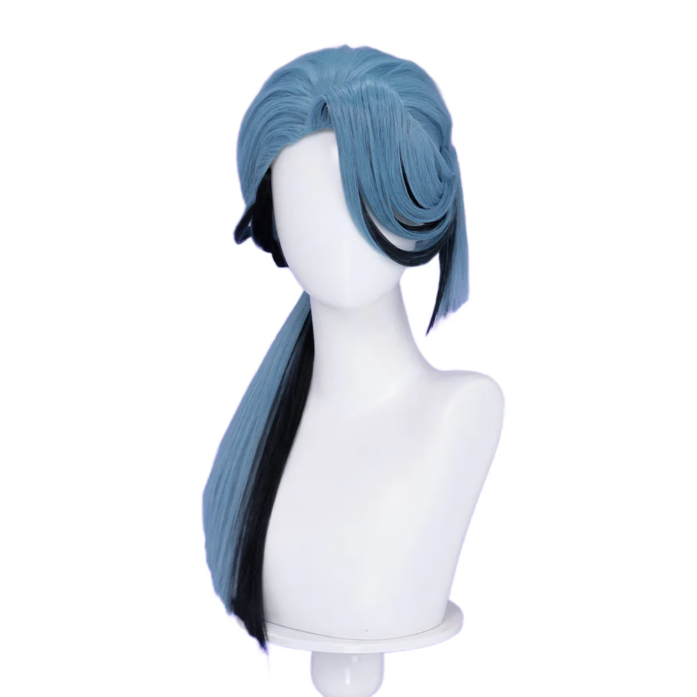 DokiDoki Cosplay Wig Long Blue Black Hair - Image 5