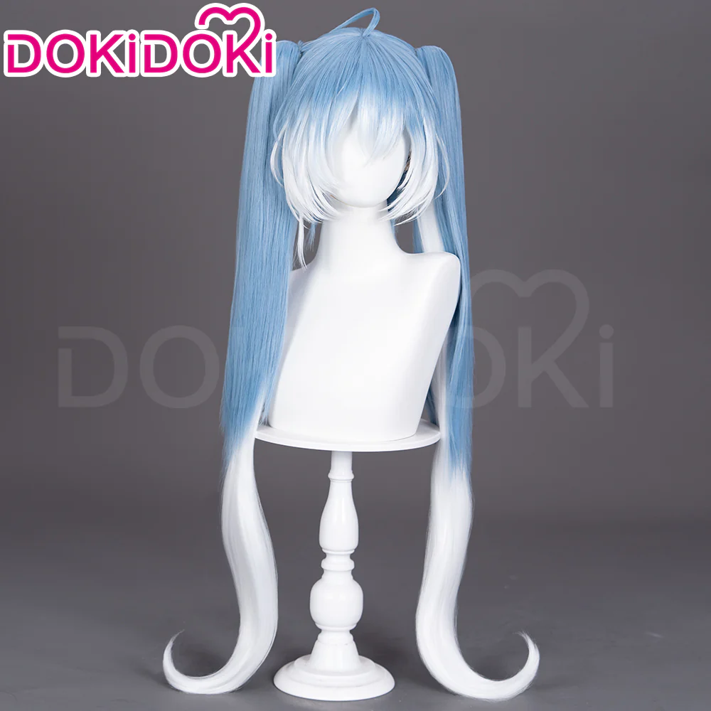 【Ready For Ship】DokiDoki Cosplay Wig Long Curly Blue Gradient White Hair Twin ponytails Symphony 2025 10th Anniversary - Image 2