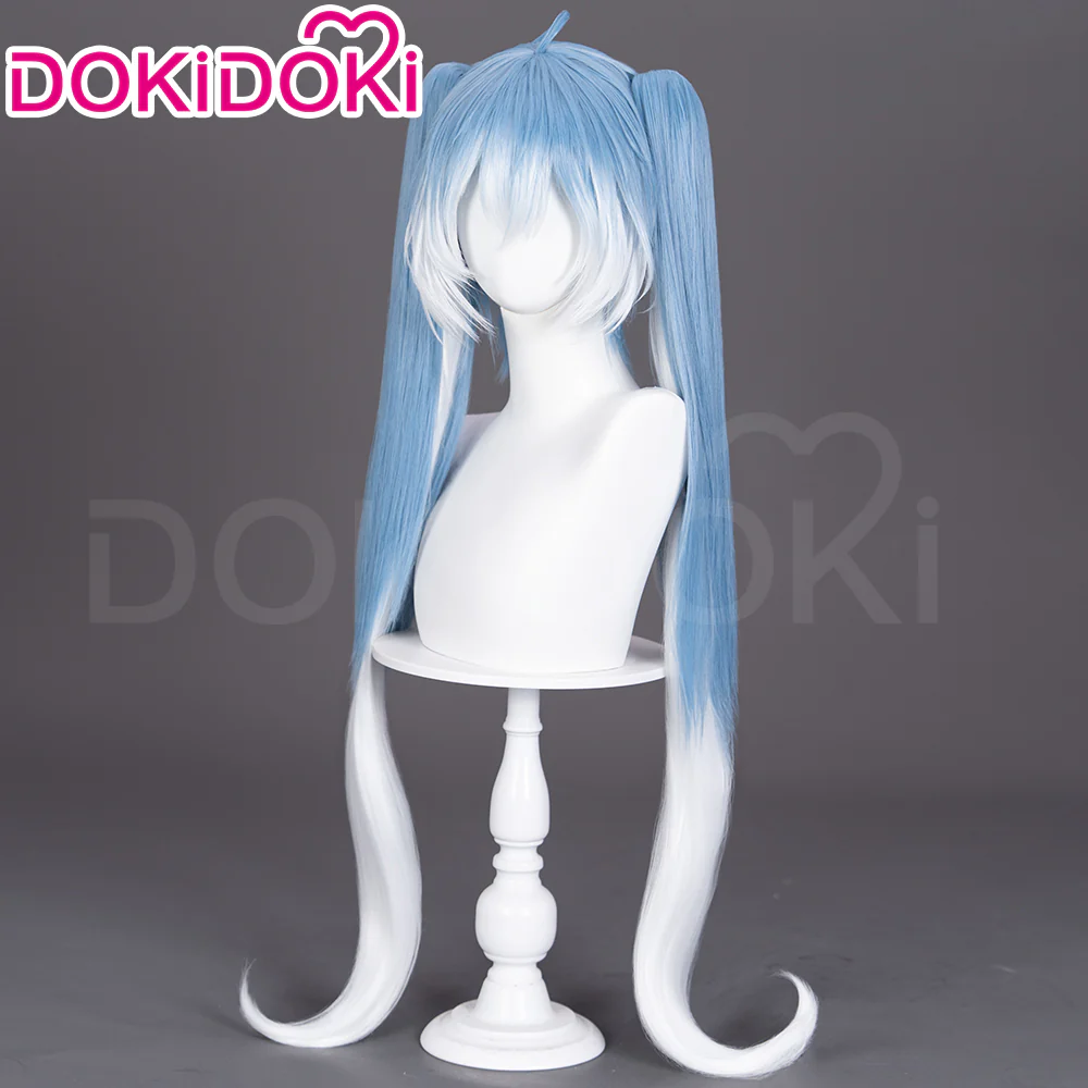 【Ready For Ship】DokiDoki Cosplay Wig Long Curly Blue Gradient White Hair Twin ponytails Symphony 2025 10th Anniversary - Image 3