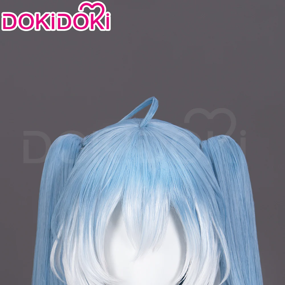 【Ready For Ship】DokiDoki Cosplay Wig Long Curly Blue Gradient White Hair Twin ponytails Symphony 2025 10th Anniversary - Image 4