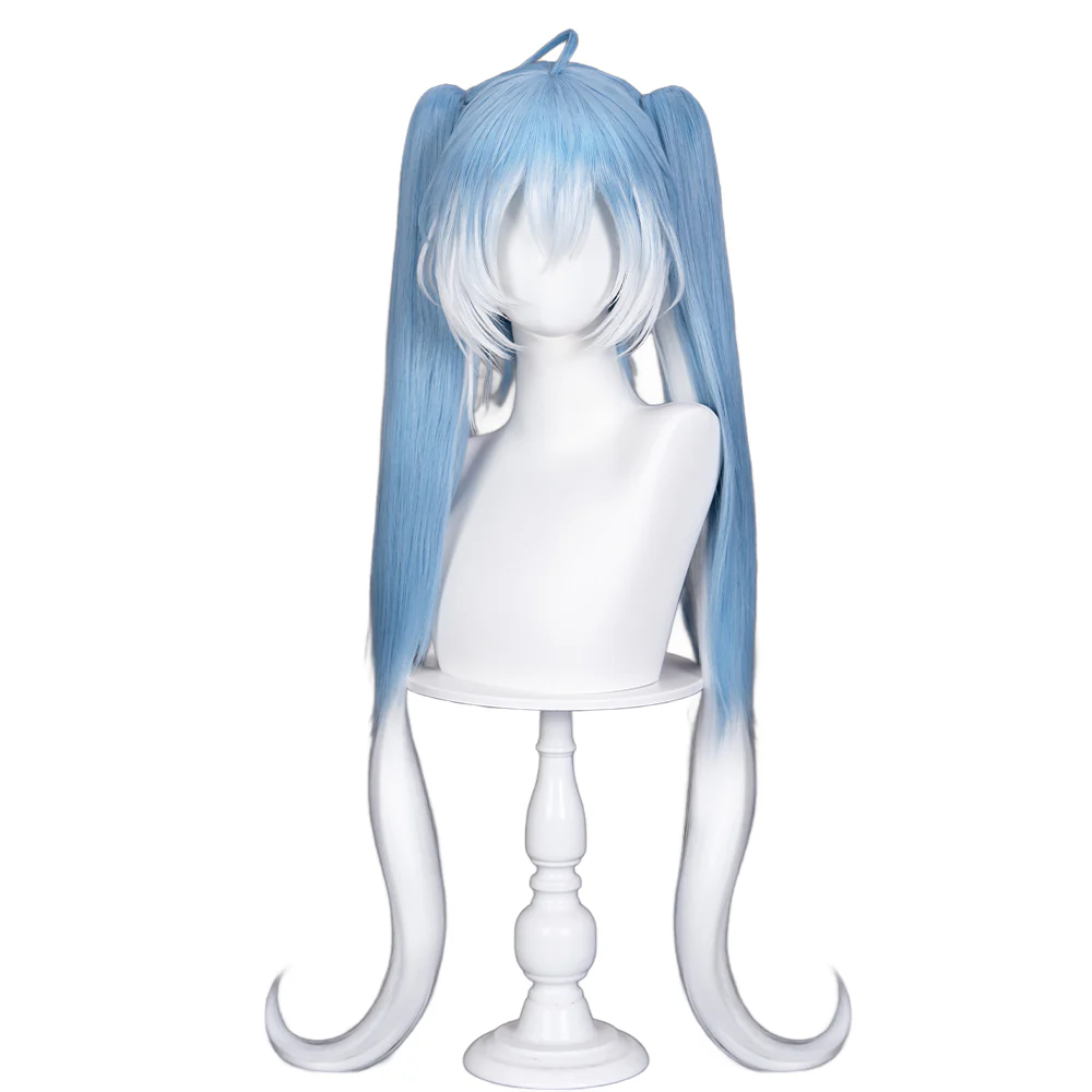 【Ready For Ship】DokiDoki Cosplay Wig Long Curly Blue Gradient White Hair Twin ponytails Symphony 2025 10th Anniversary - Image 5