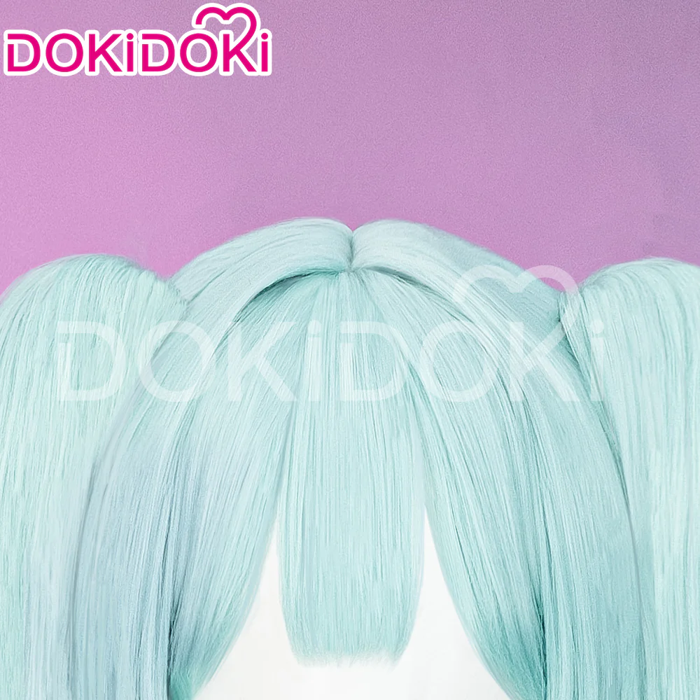 DokiDoki Cosplay Wig Matcha Long Straight Blue Green Gradient Hair - Image 4