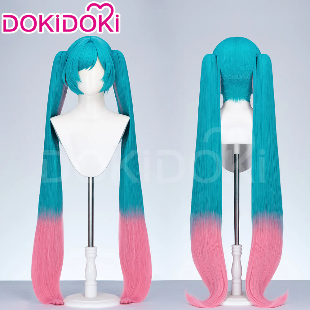 【Ready For Ship】DokiDoki Cosplay Women Wig Long Curly Green Pink Hair
