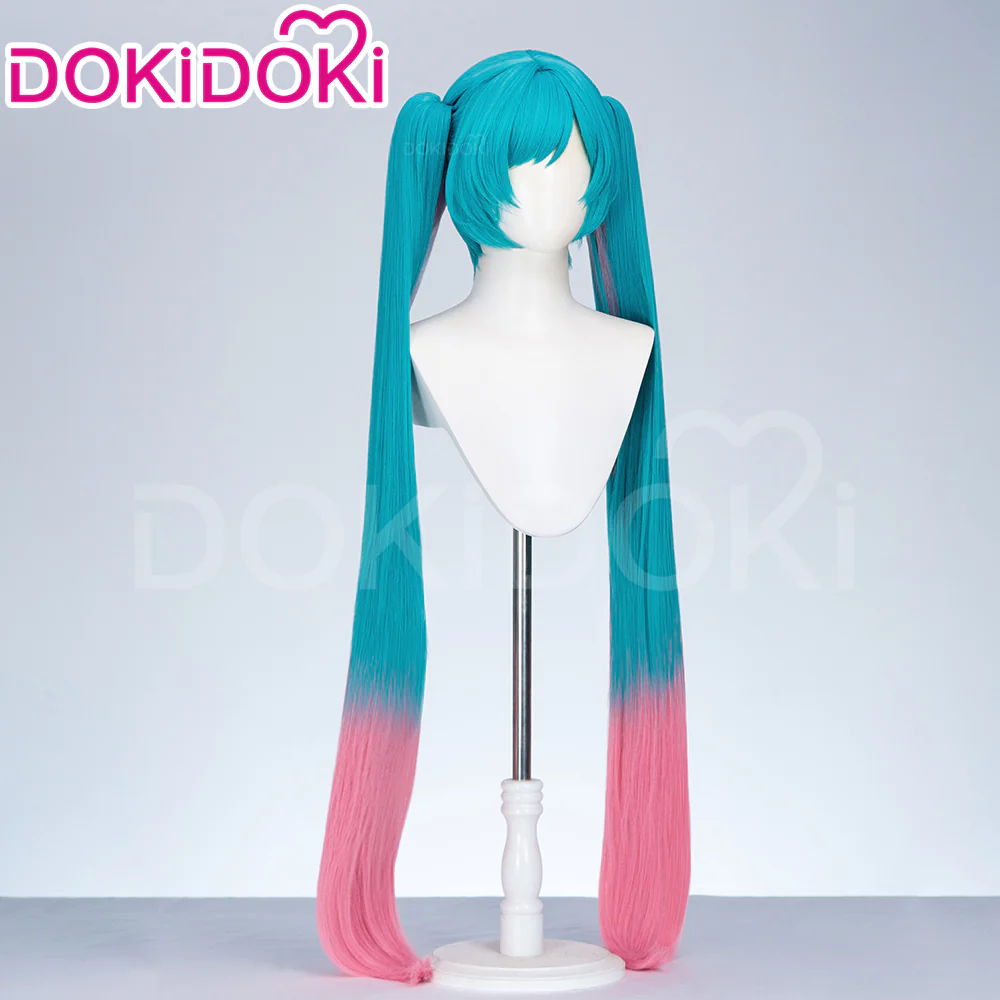 【Ready For Ship】DokiDoki Cosplay Women Wig Long Curly Green Pink Hair - Image 3