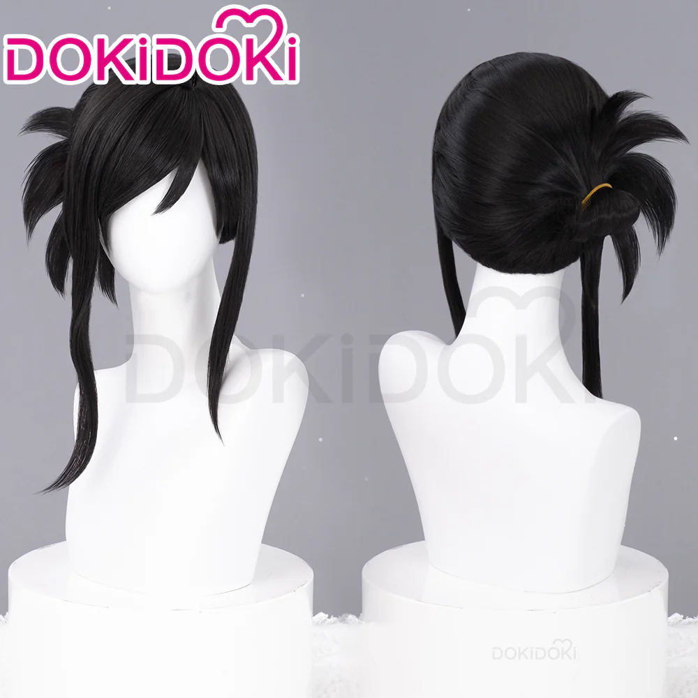 【Partially Ready For Ship】DokiDoki Tiifa Lockhhart Wig / Earrings Women Long Black Tied Hair - Image 2