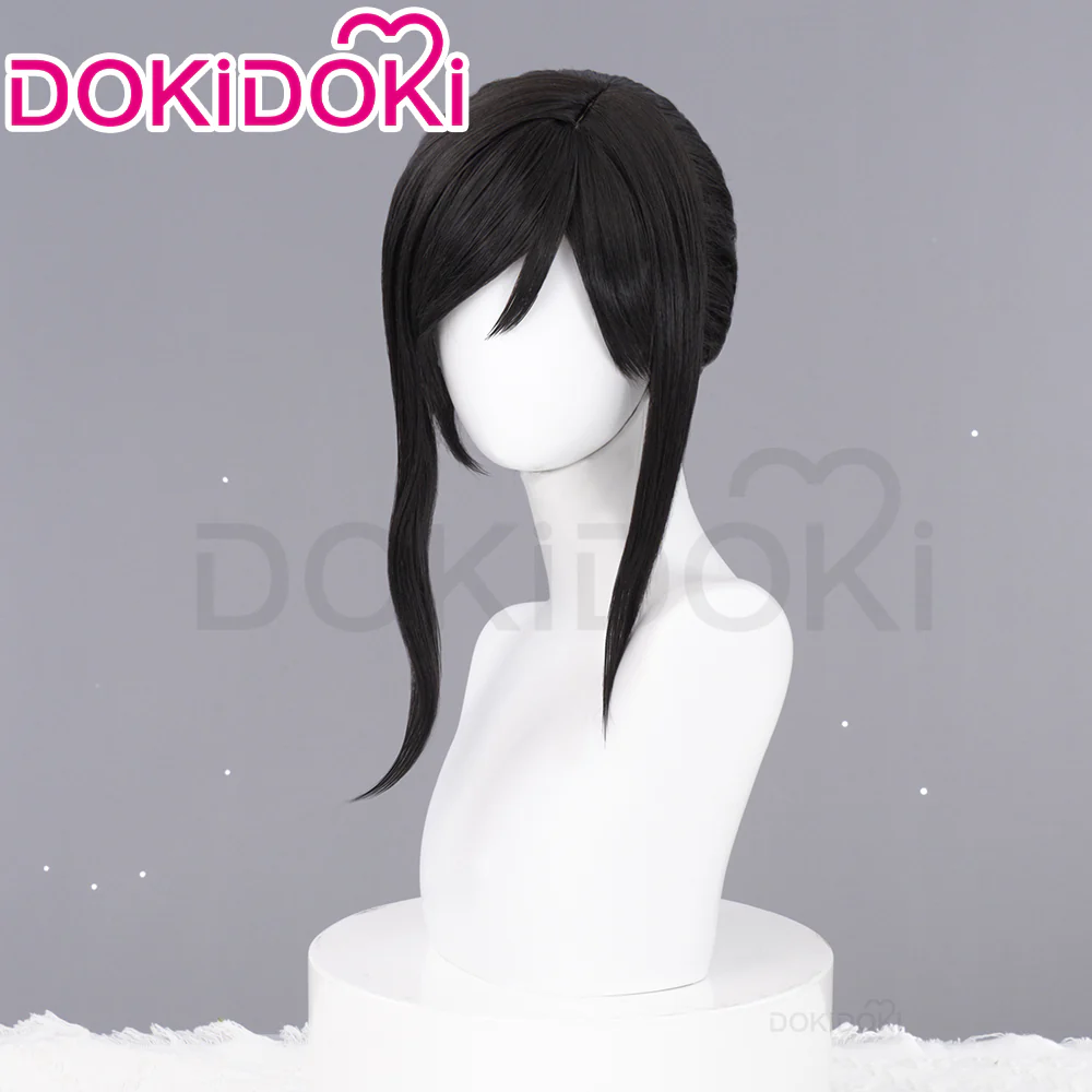 【Partially Ready For Ship】DokiDoki Tiifa Lockhhart Wig / Earrings Women Long Black Tied Hair - Image 4