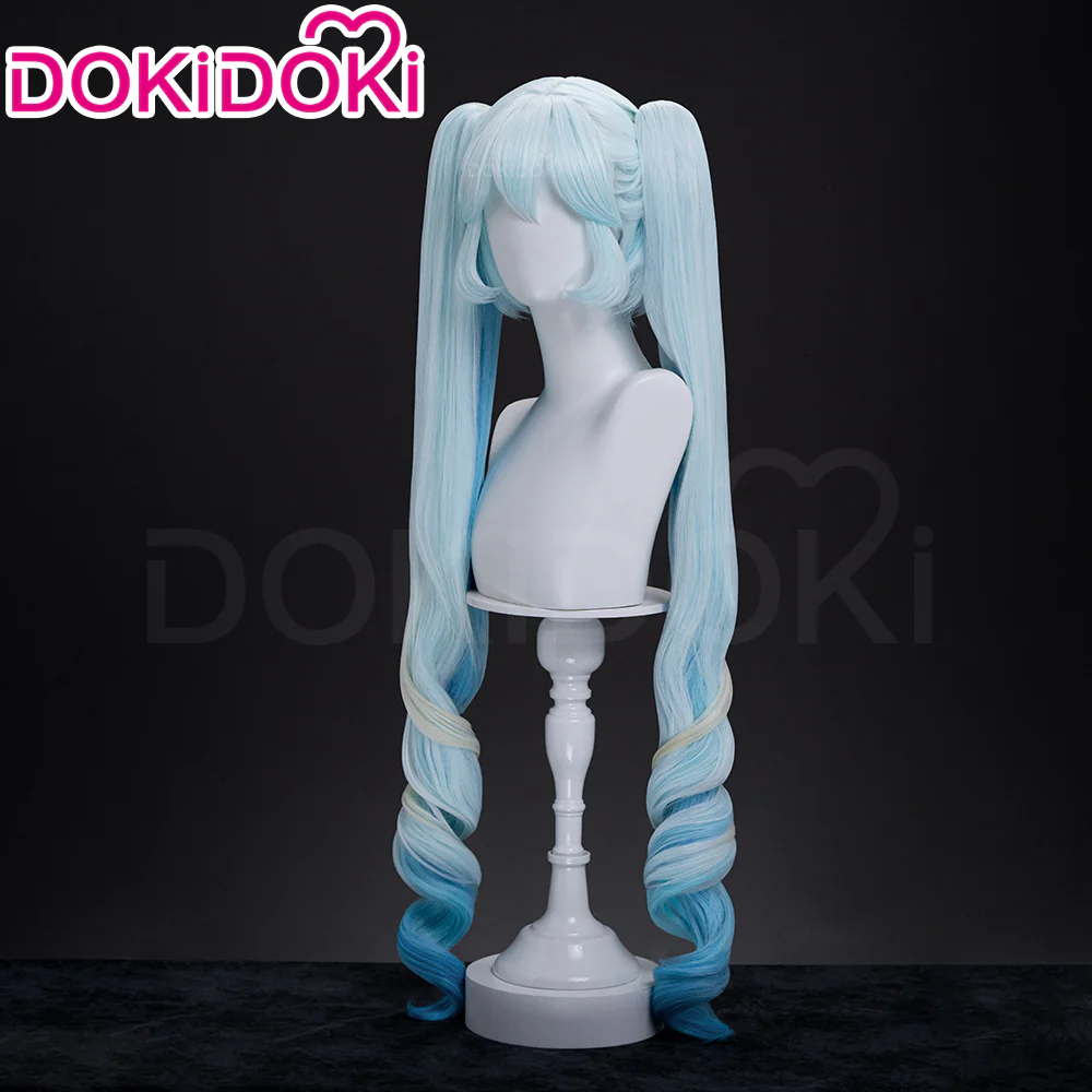 【Ready For Ship】DokiDoki Game 2026 Snow Women Wig Long Curly Blue Green Gradient Hair - Image 2