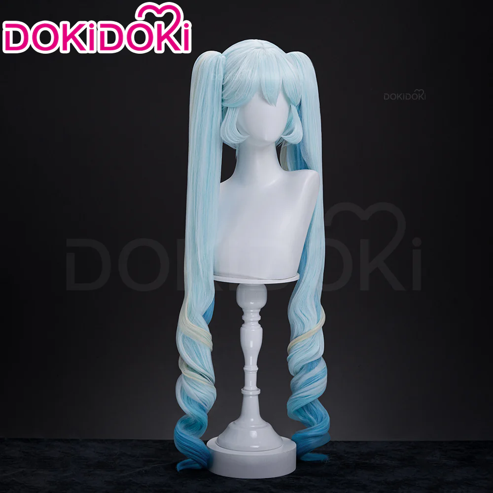 【Ready For Ship】DokiDoki Game 2026 Snow Women Wig Long Curly Blue Green Gradient Hair - Image 3