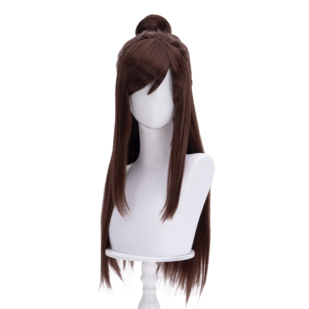 【Ready For Ship】DokiDoki Game Ace Attorney Cosplay Ema Skye Wig Long Straight Brown Hair Houzuki Akane - Image 5