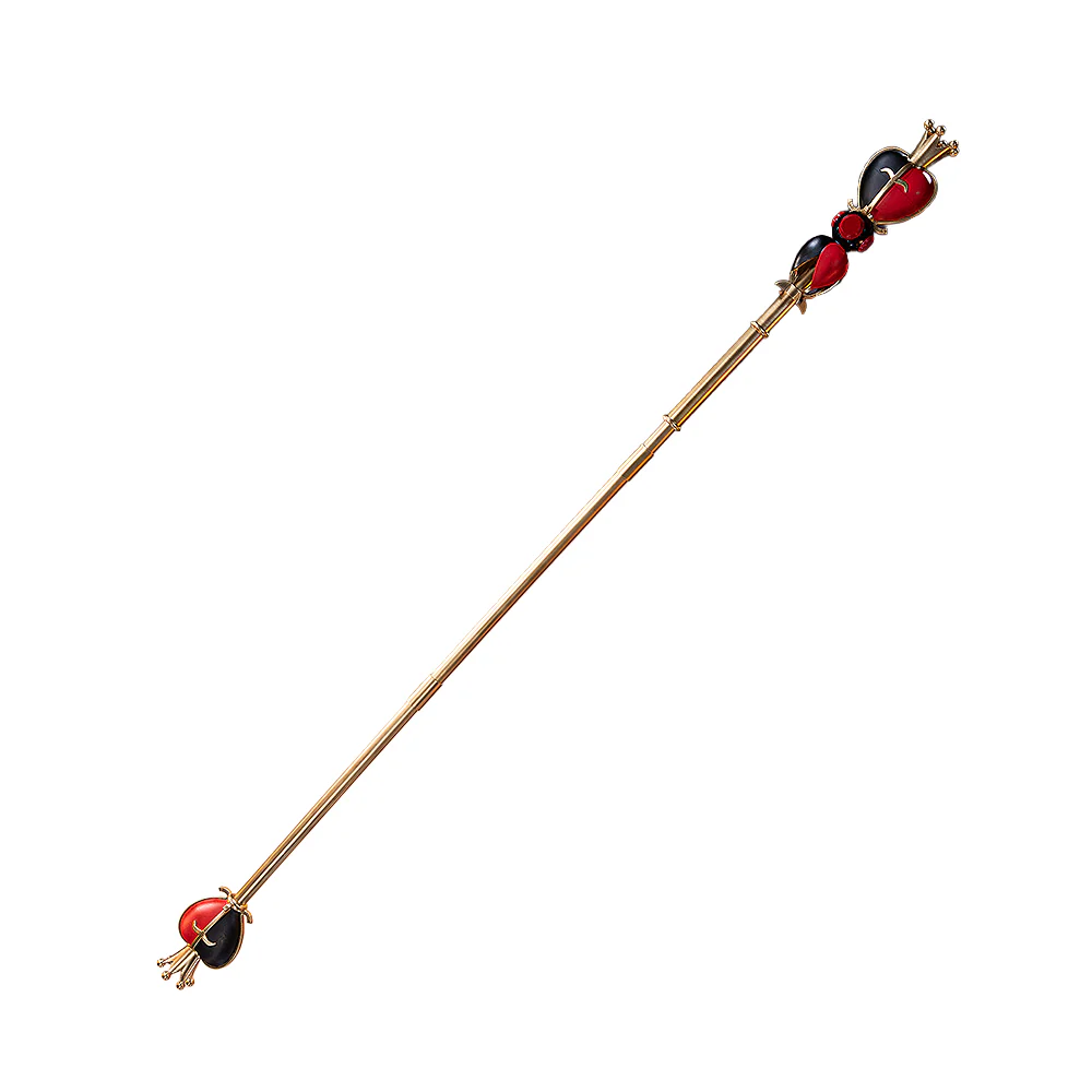 DokiDoki Game Anime Cosplay Red Black Hearts Prop Golden Scepter - Image 4