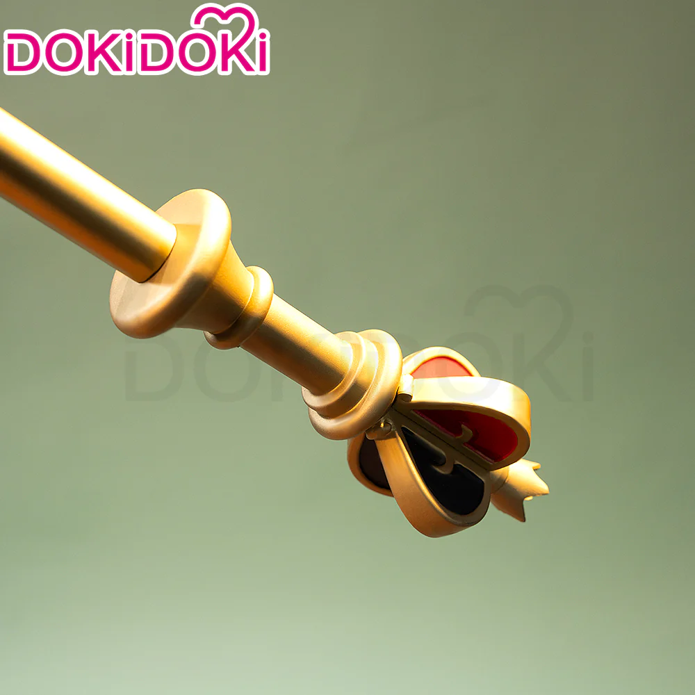 DokiDoki Game Anime Cosplay Red Black Hearts Prop Golden Scepter - Image 3