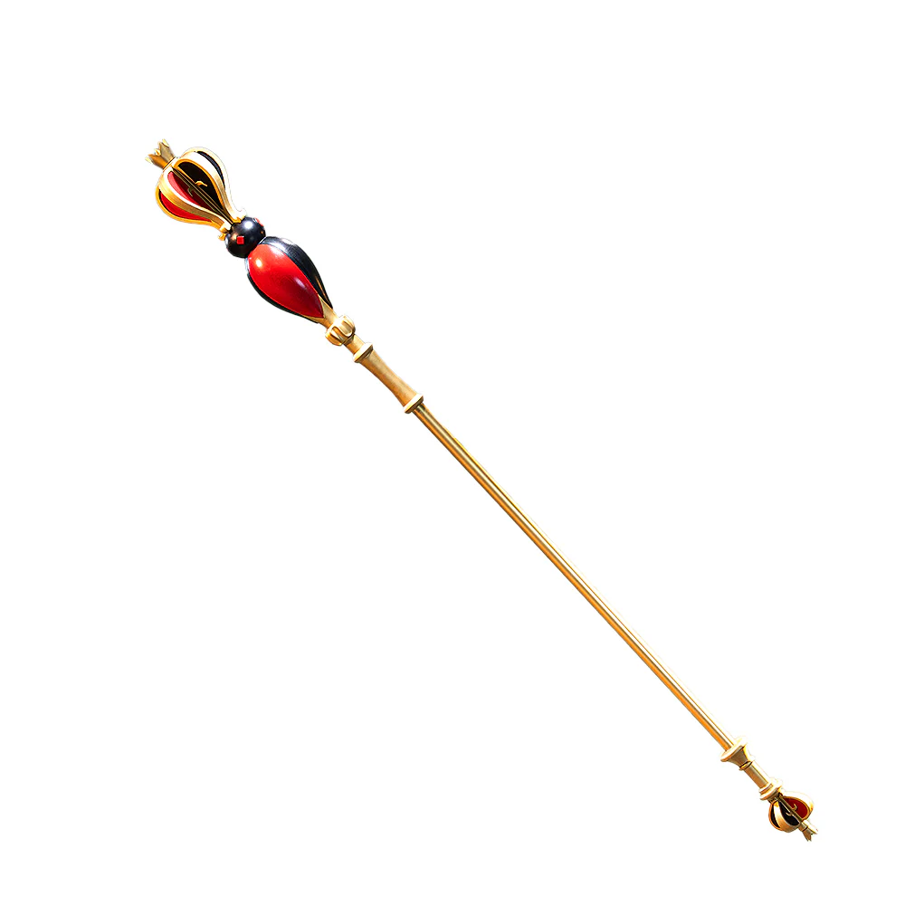 DokiDoki Game Anime Cosplay Red Black Hearts Prop Golden Scepter - Image 4