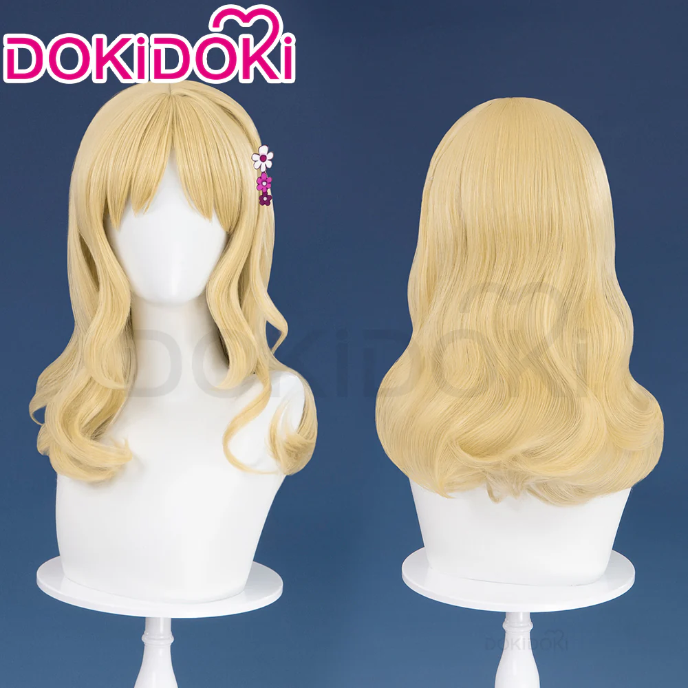 【Ready For Ship】DokiDoki Game Anime Diabolik Lovers Cosplay Komori Yui Wig Long Curly Yellow Hair