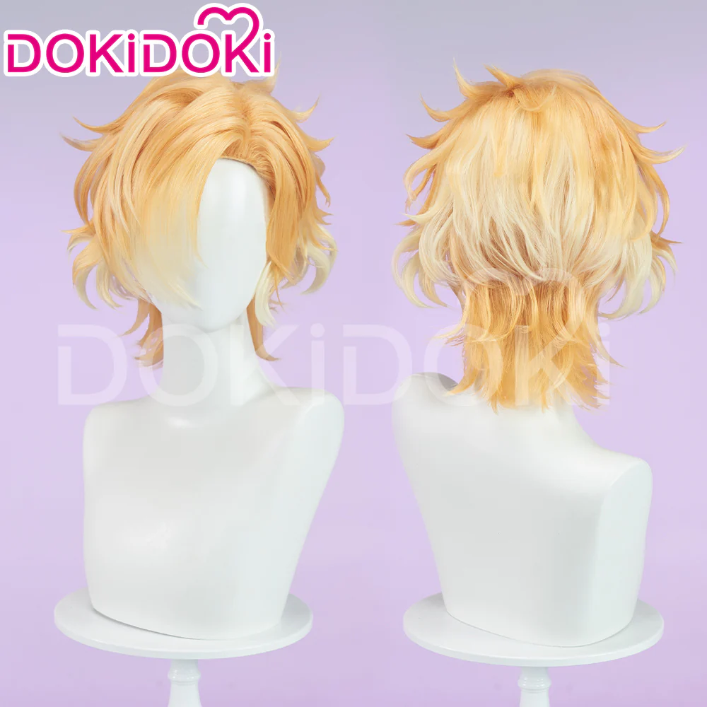 【Ready For Ship】DokiDoki Game Anime Diabolik Lovers Cosplay Mukami Kou Wig Short Straight Yellow Hair