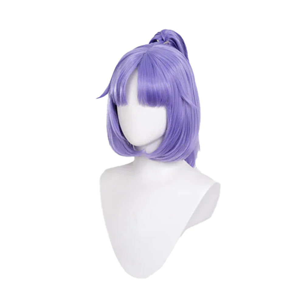 【Ready For Ship】DokiDoki Game Anime Nekopara Cosplay Cinnamon Wig Short Purple - Image 5