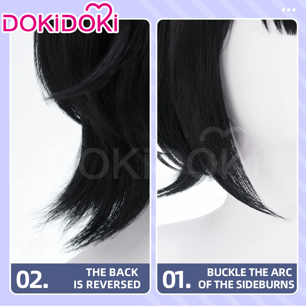 【Black Ver Ready For Ship】DokiDoki Game Arknights: Endfield Cosplay Endministrator Female Wig Short Black Green Hair - Image 5