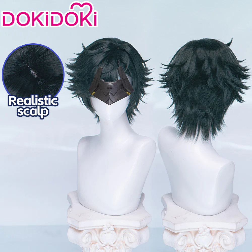 DokiDoki Game Arknights: Endfield Cosplay Endministrator Male Wig Short Black Hair - Image 6