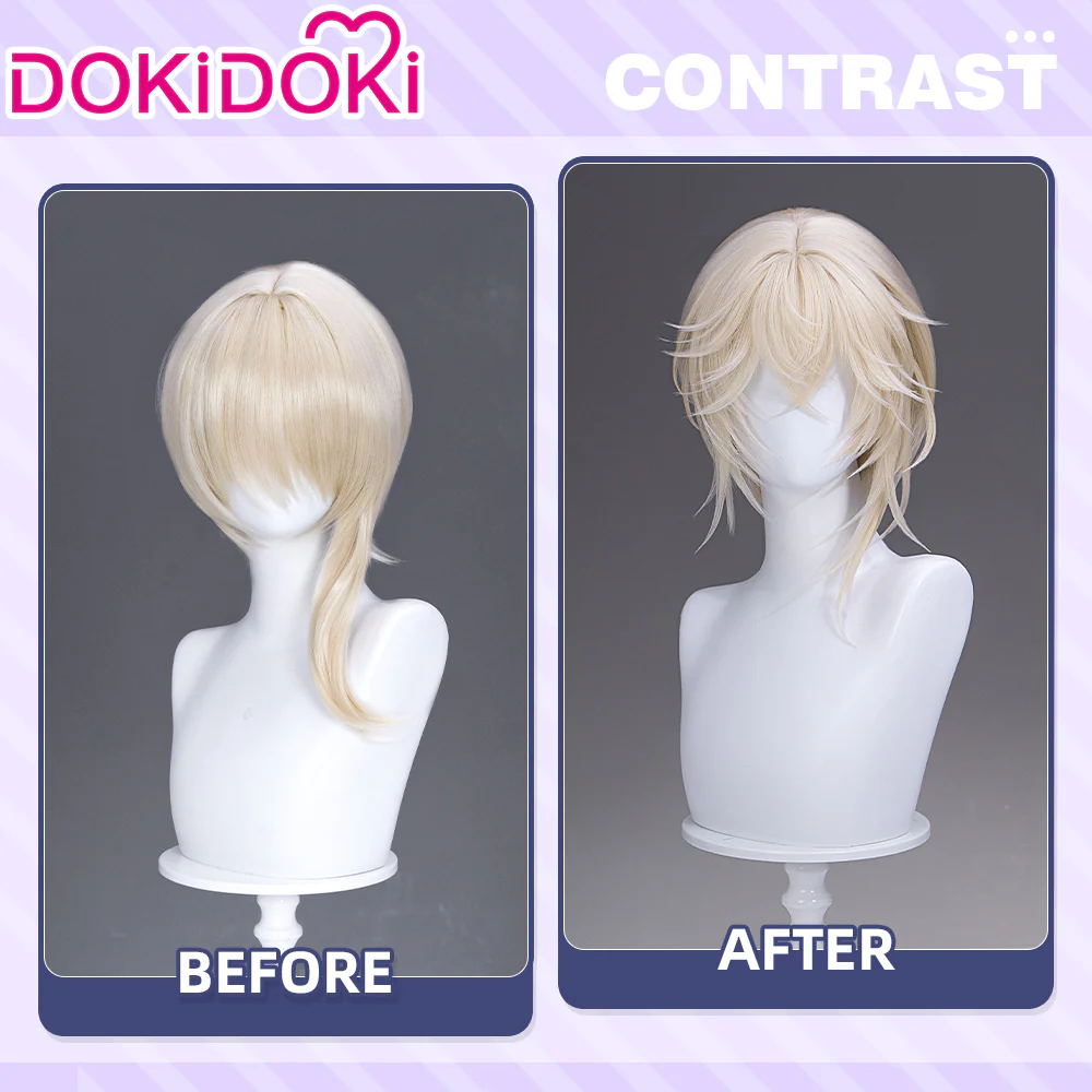 【Ready For Ship】DokiDoki Game Arknights Cosplay Executor the Ex Foedere Wig Short Straight Light Golden Hair - Image 2