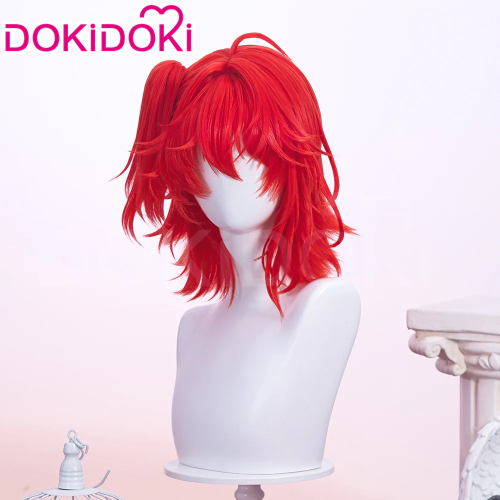 【Ready For Ship】DokiDoki Game Arknights Cosplay Exusiai the New Covenant Wig Short Red - Image 2