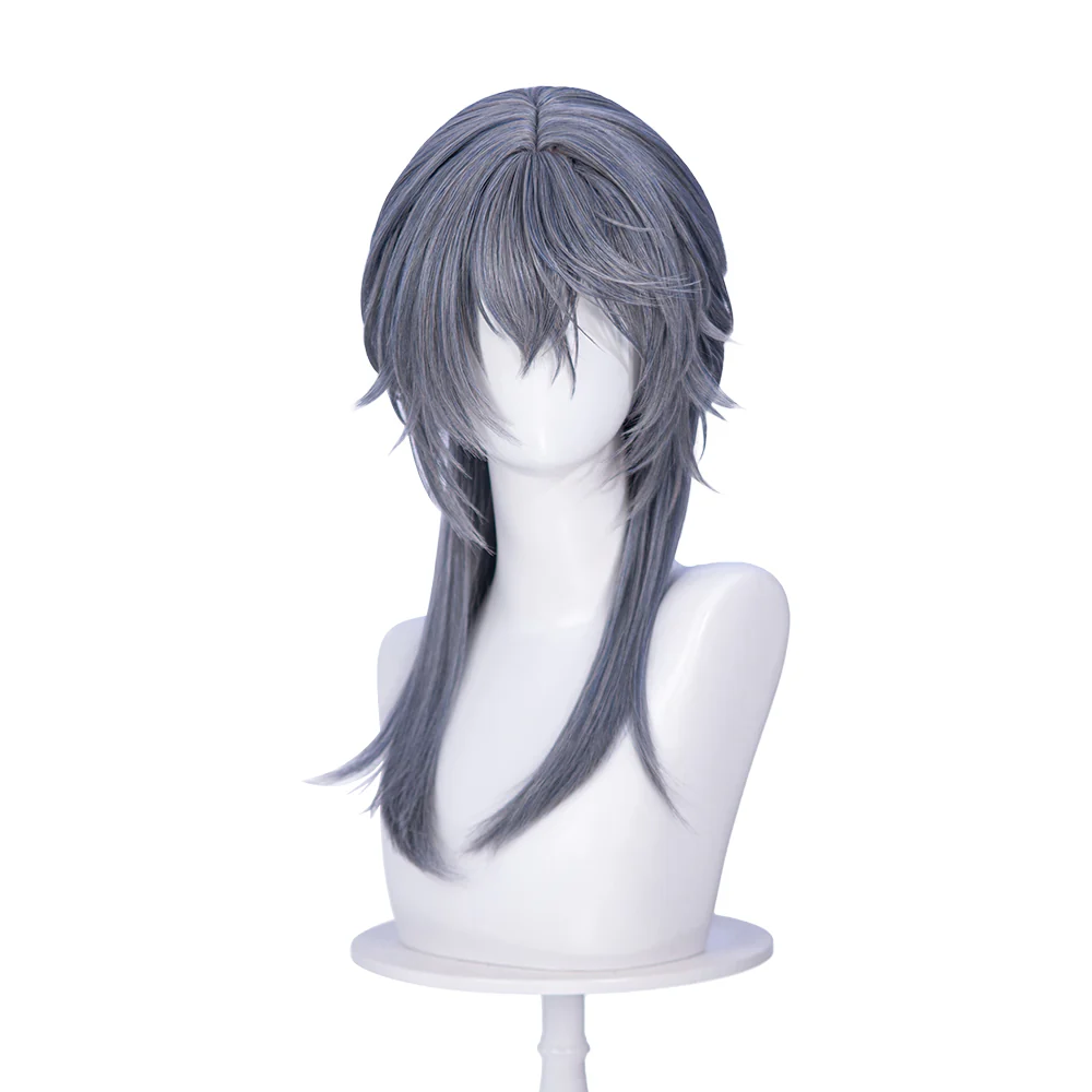 【Ready For Ship】DokiDoki Game Arknights Cosplay Logos Wig Long Straight Blue Grey Hair - Image 5