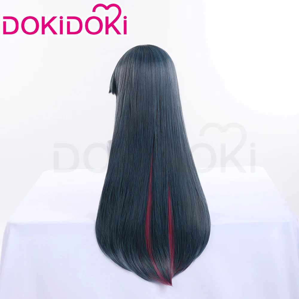 DokiDoki Game Arknights Cosplay Texas Wig Winter Messenger Skin Long Green Red Straight - Image 5