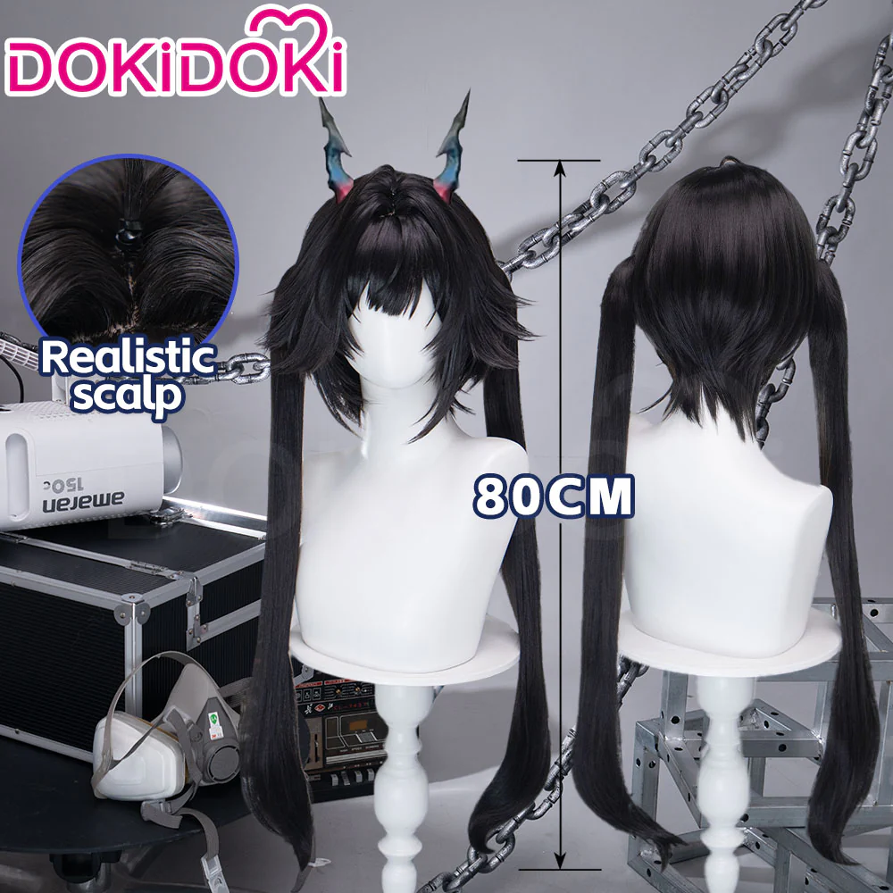 DokiDoki Game Arknights: Endfield Cosplay Chen Qianyu Wig Long Straight Black Hair Chen Qian Yu