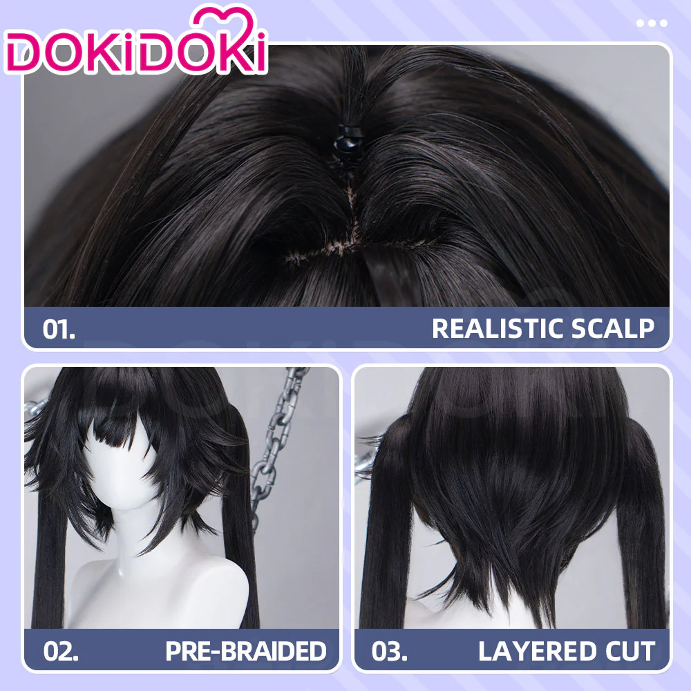 DokiDoki Game Arknights: Endfield Cosplay Chen Qianyu Wig Long Straight Black Hair Chen Qian Yu - Image 4