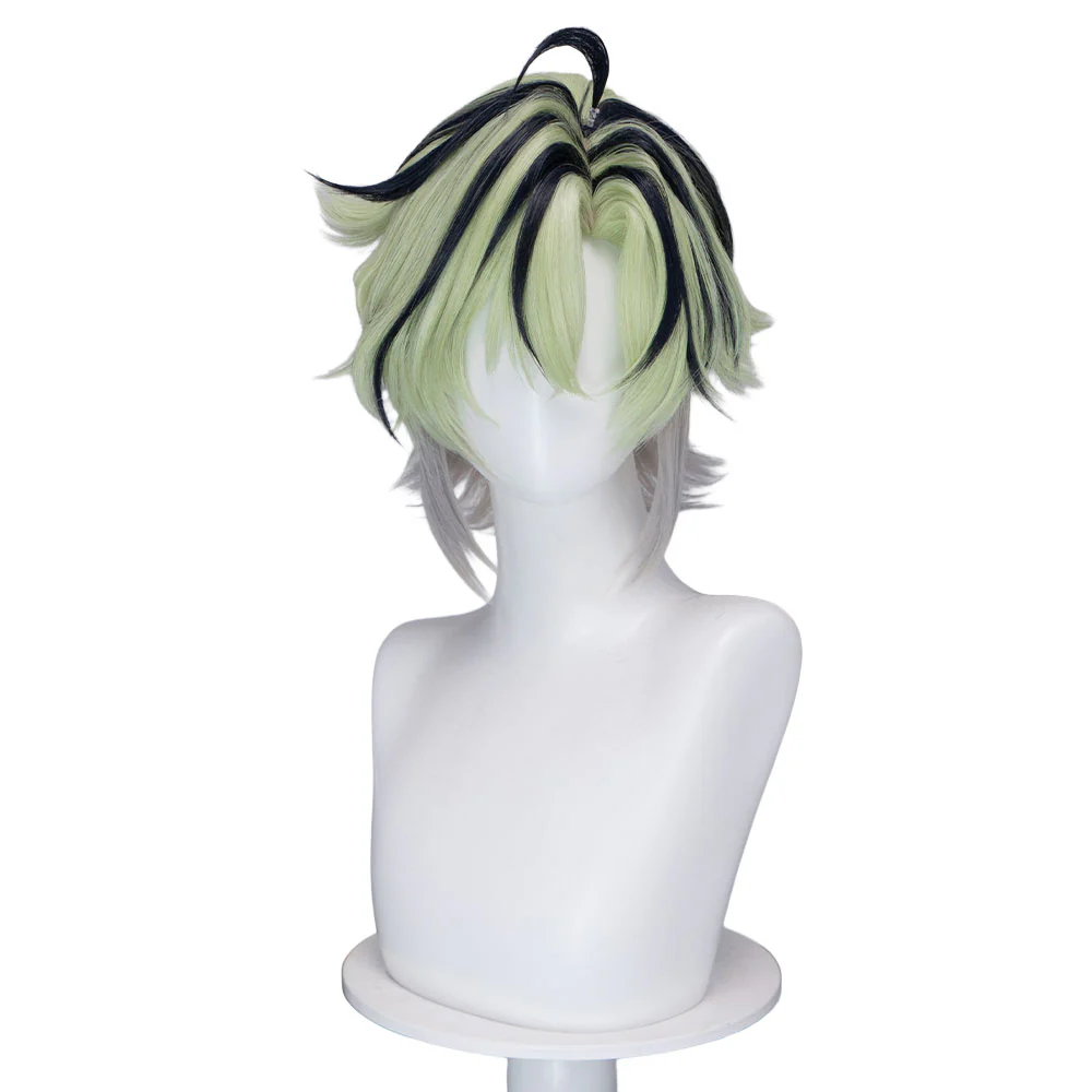 DokiDoki Game Arknights: Endfield Cosplay Lifeng Wig Short Light Green Black Highlight Hair Li Feng - Image 2