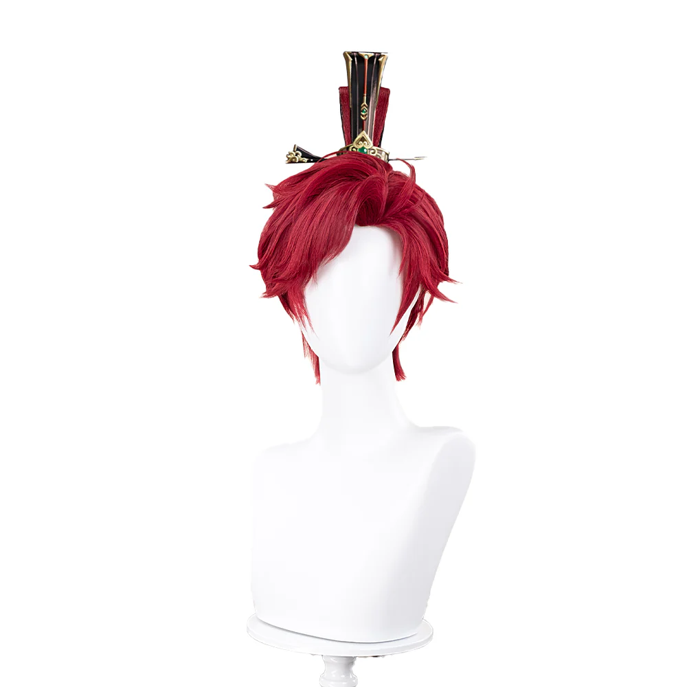 【Ready For Ship】DokiDoki Game Ashes of the Kingdom Cosplay Sun Quan Wig Short Straight Red Hair Sunquan - Image 5