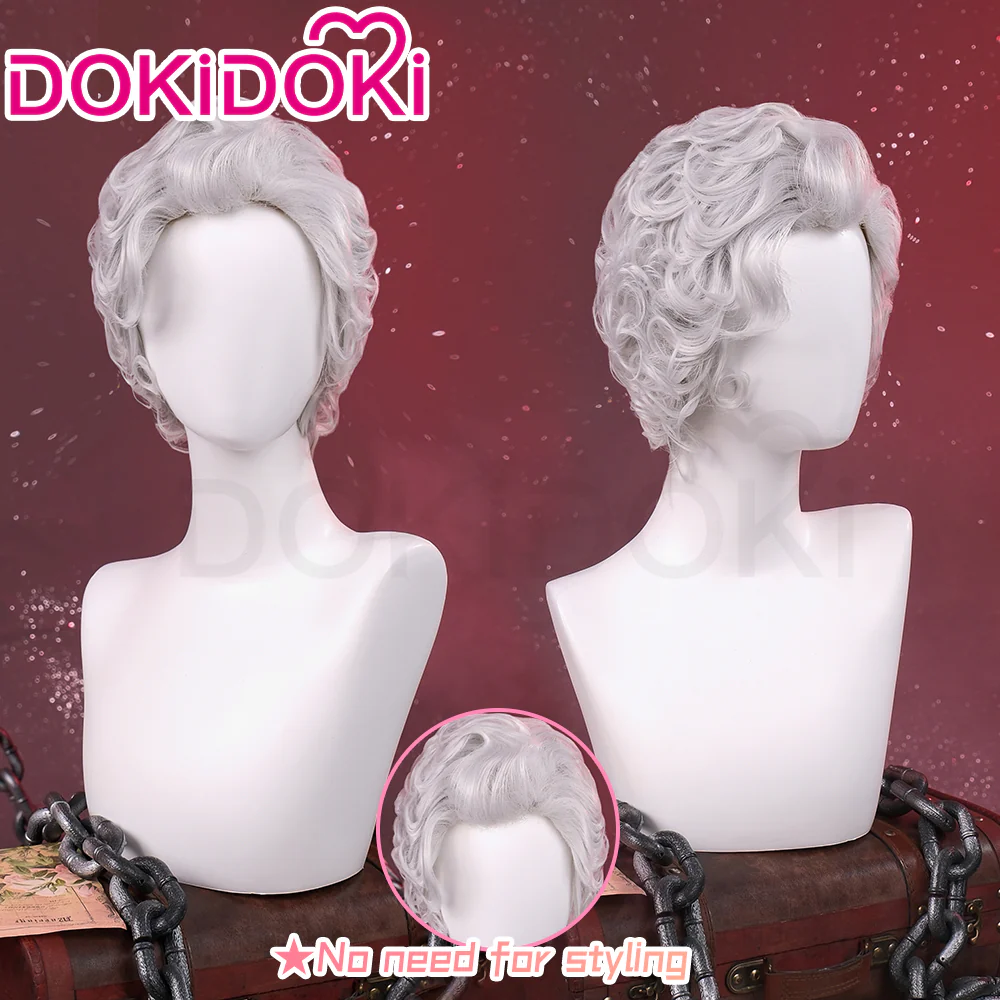 【Ready For Ship】DokiDoki Game Cosplay  Short Curly Silver Wig