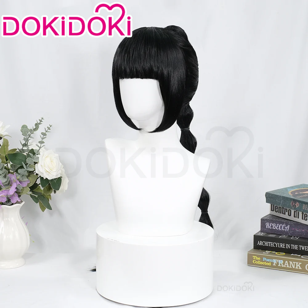 【Ready For Ship】DokiDoki Game Cosplay Wig Long Straight Black Wig - Image 2