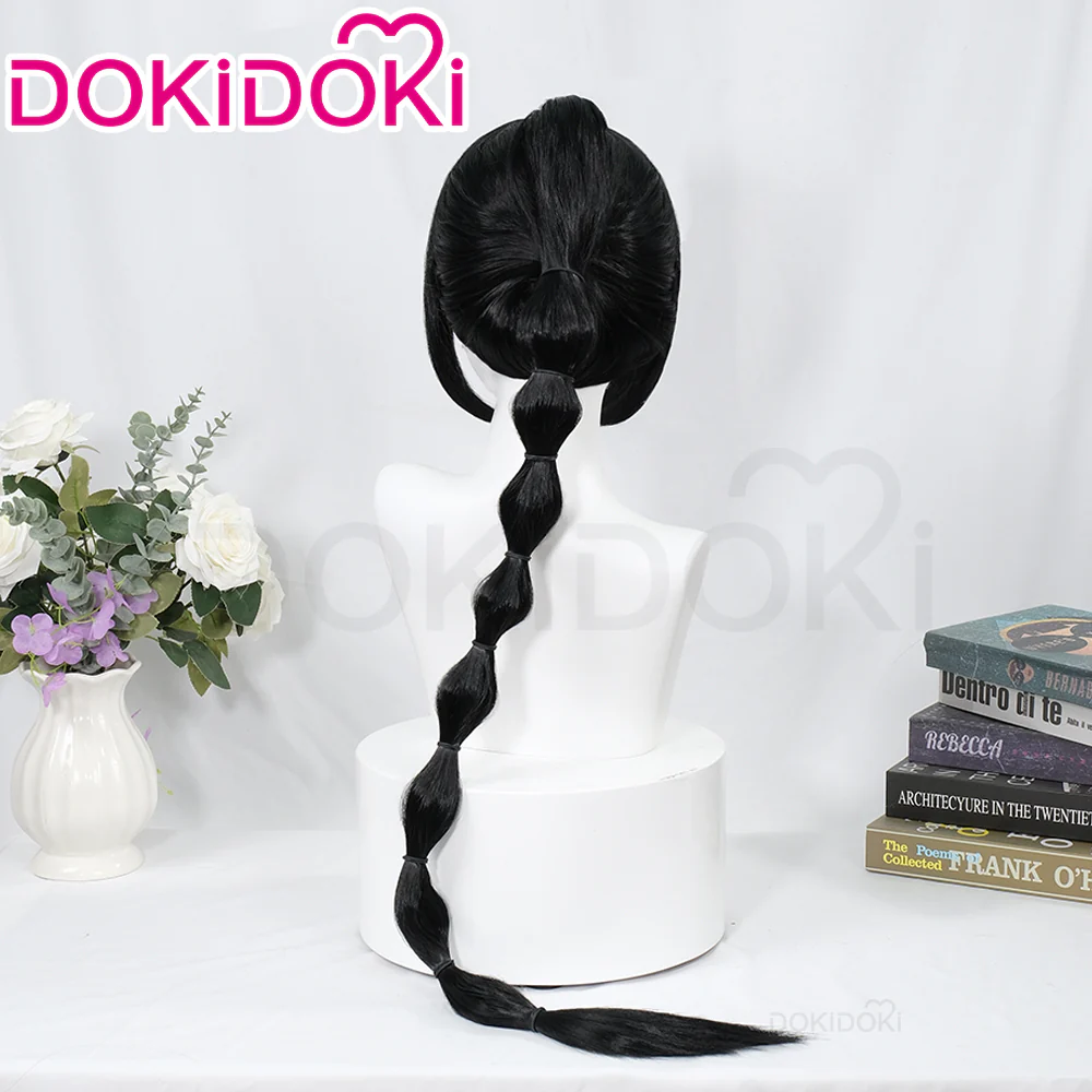 【Ready For Ship】DokiDoki Game Cosplay Wig Long Straight Black Wig - Image 3