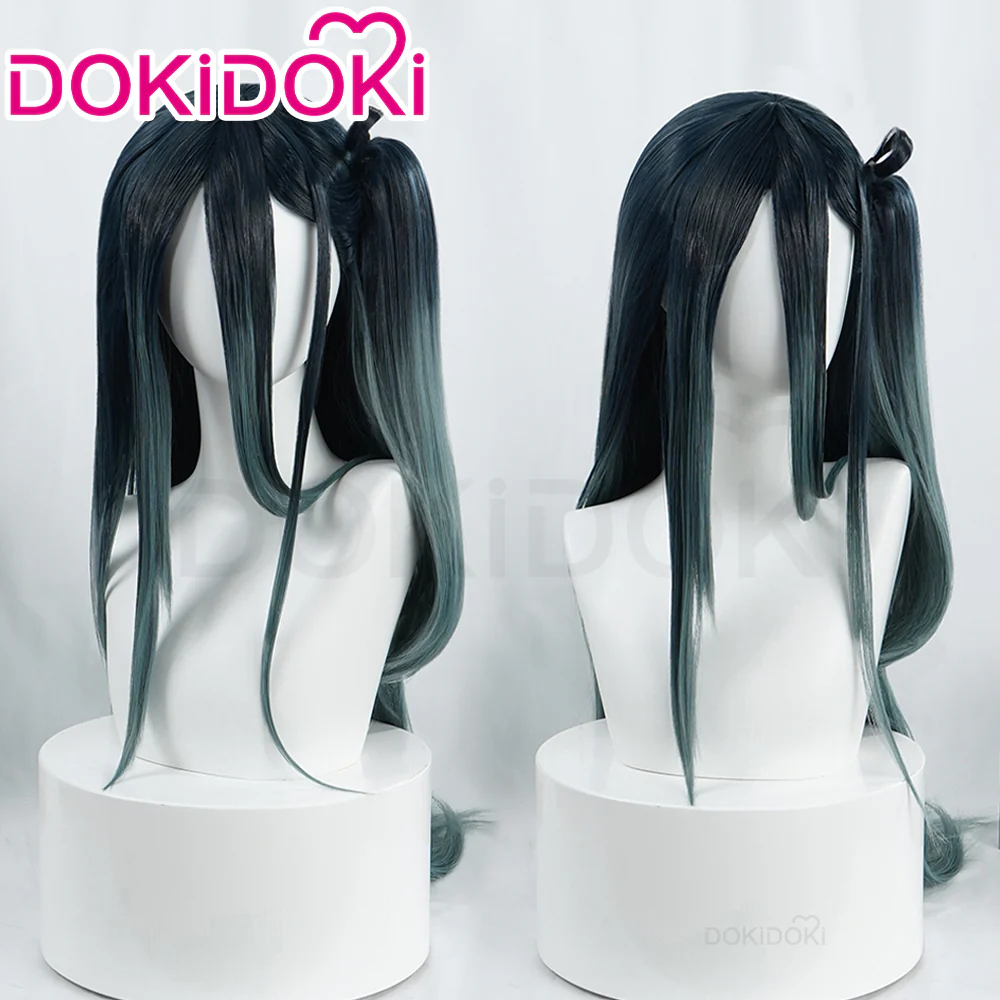 【Ready For Ship】DokiDoki Game Blue Archive Cosplay Tendou Alice Wig Long Straight Black Green Hair