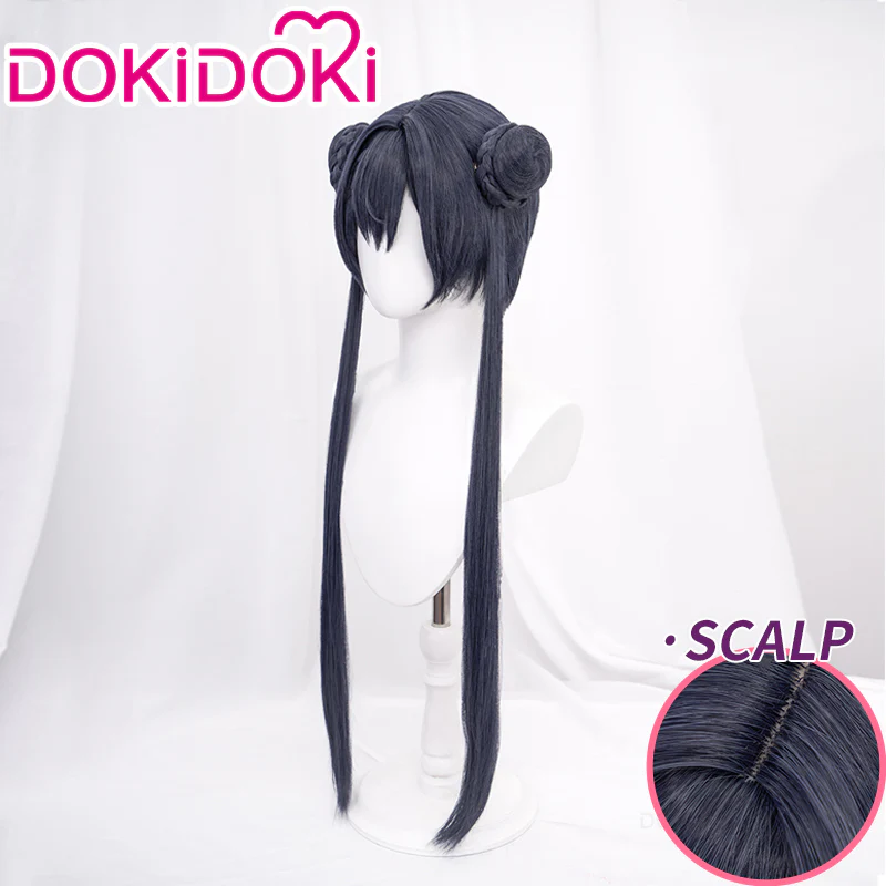 【Ready For Ship】DokiDoki Game Blue Archive Kisaki Cosplay Wig Long Straight Blue Gray Wig - Image 2