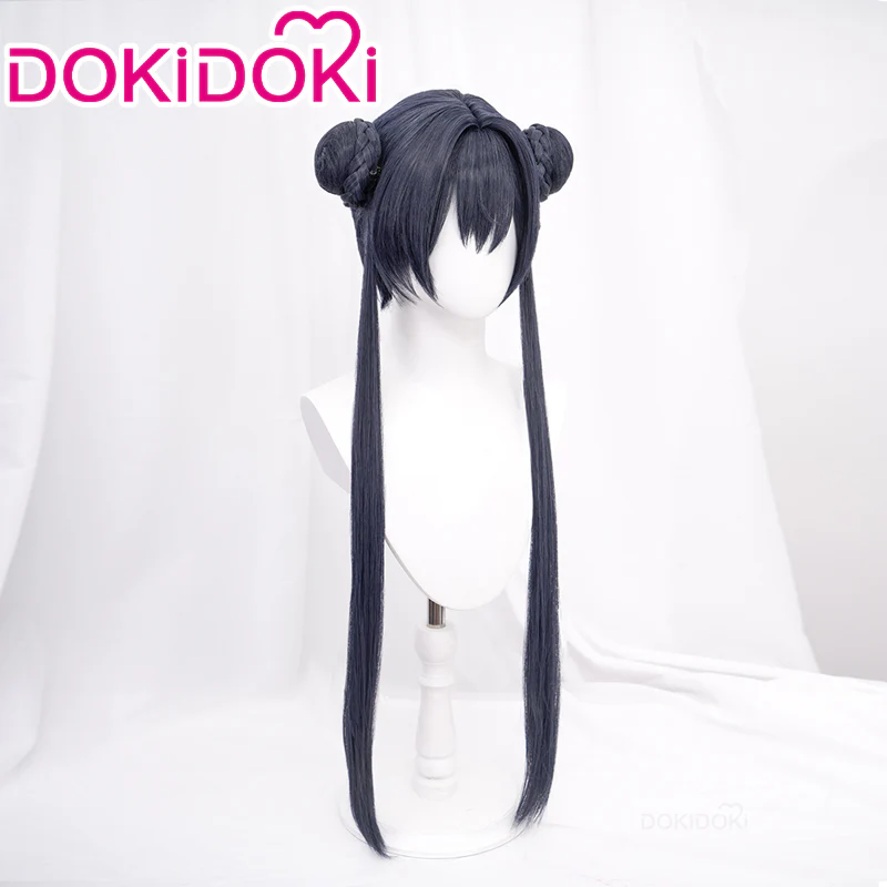 【Ready For Ship】DokiDoki Game Blue Archive Kisaki Cosplay Wig Long Straight Blue Gray Wig - Image 3