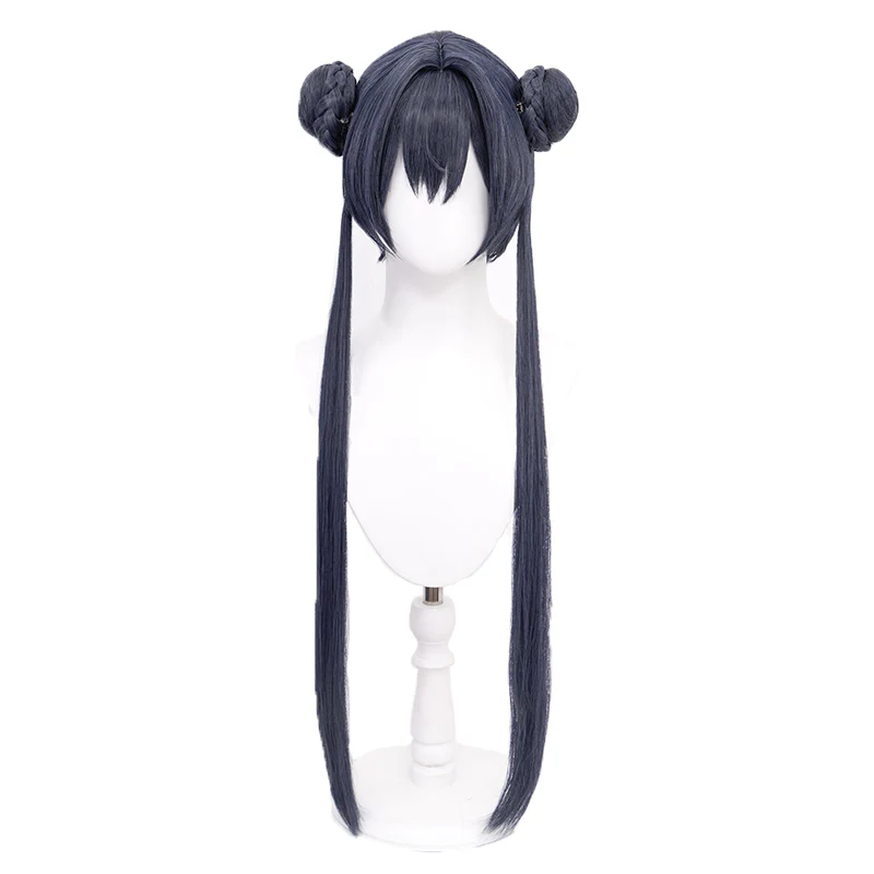 【Ready For Ship】DokiDoki Game Blue Archive Kisaki Cosplay Wig Long Straight Blue Gray Wig - Image 5