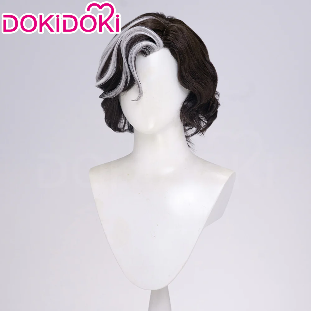 【Ready For Ship】DokiDoki Game Clair Obscur: Expedition 33 Copslay Verso Wig Short Curly Brown Gray Highlight Hair - Image 2