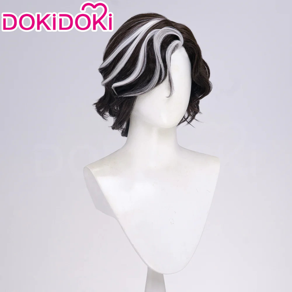 【Ready For Ship】DokiDoki Game Clair Obscur: Expedition 33 Copslay Verso Wig Short Curly Brown Gray Highlight Hair - Image 3