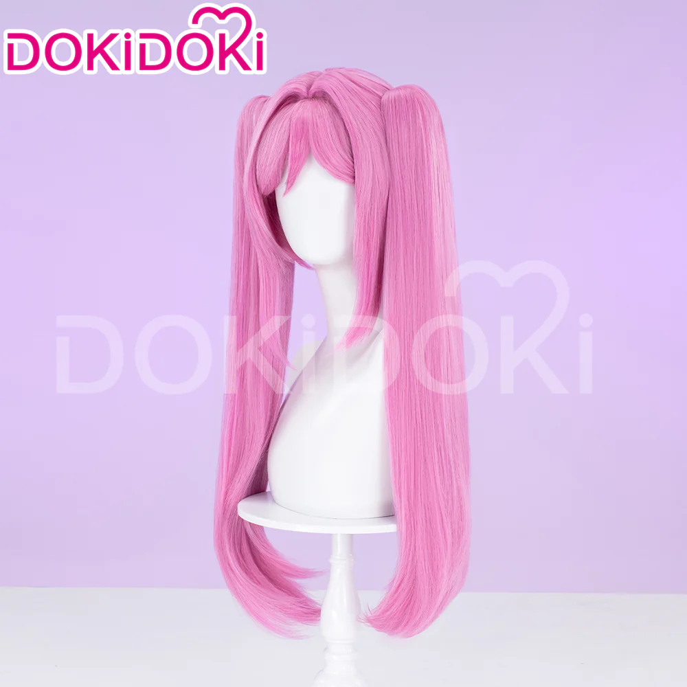 DokiDoki Game Cosaply Wig Women Long Pink Cute Hair - Image 2