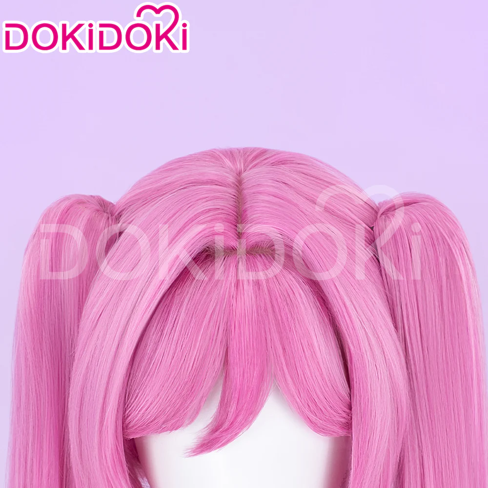 DokiDoki Game Cosaply Wig Women Long Pink Cute Hair - Image 4