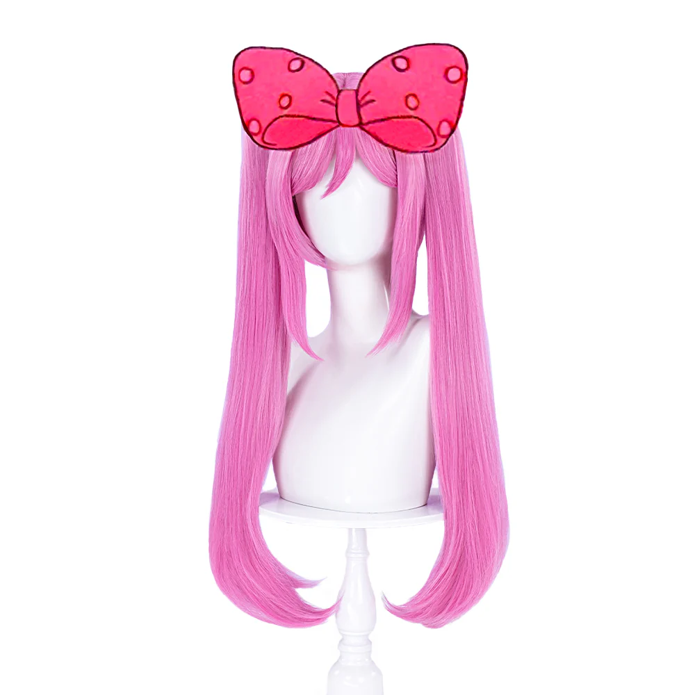 DokiDoki Game Cosaply Wig Women Long Pink Cute Hair - Image 5