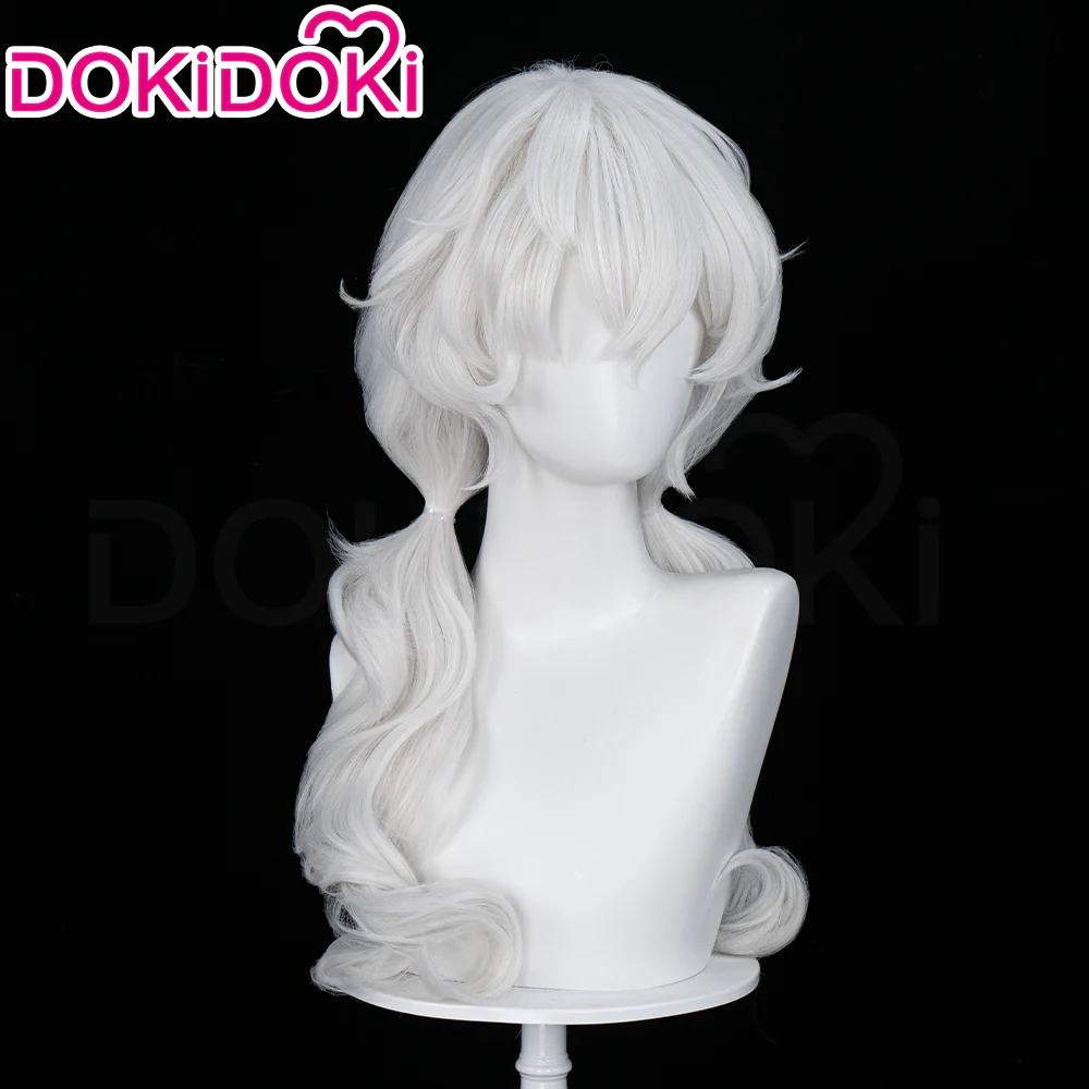 【Ready For Ship】DokiDoki Game Cosplay Hello Charlotte Charlotte Wiltshire Wig Curly White Wig Double Ponytail - Image 2