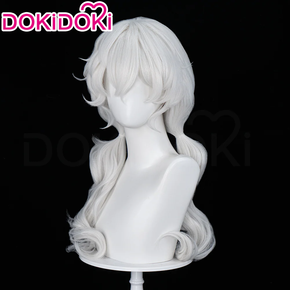 【Ready For Ship】DokiDoki Game Cosplay Hello Charlotte Charlotte Wiltshire Wig Curly White Wig Double Ponytail - Image 3